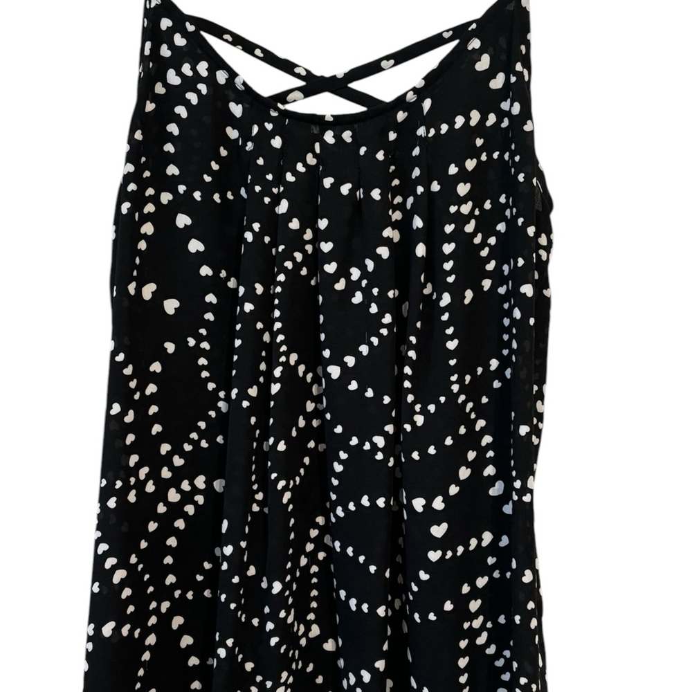 Torrid Black and White Heart Pattern Camisole Top